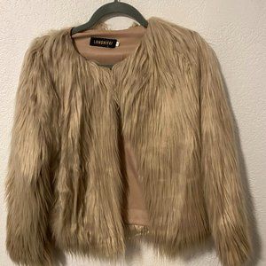 LANSHIFEI Faux Fur Jacket
